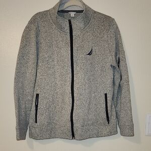 Nautica Heather Gray Zip-Up Sweater